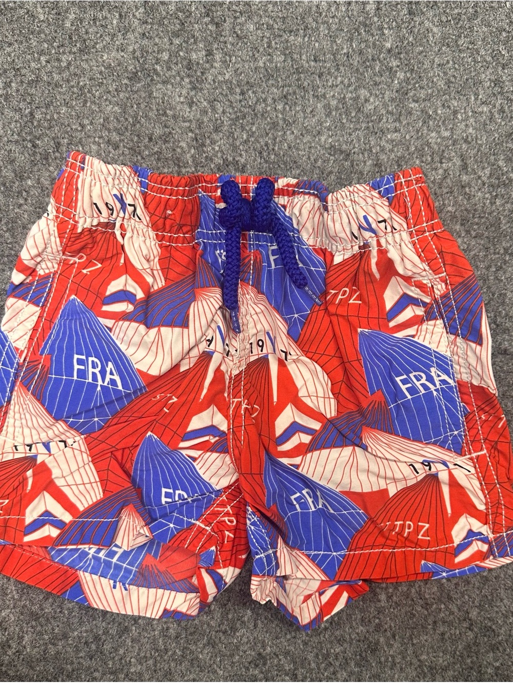 Vilebrequin Red, Blue & Cream Kids' Swim Trunks